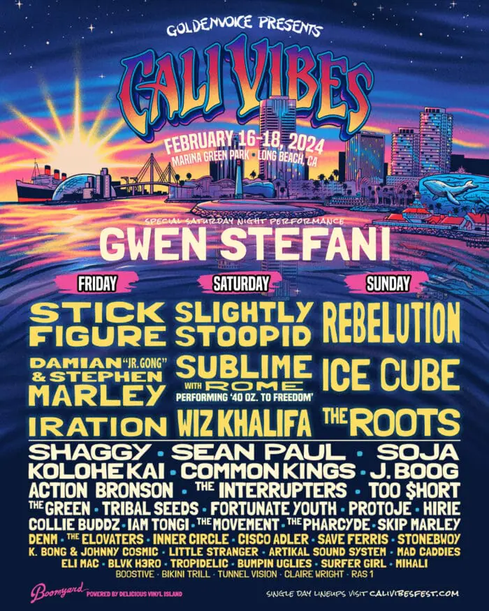 Cali Vibes Announces 2024 Line Up Gwen Stefani, Rebelution, Slightly